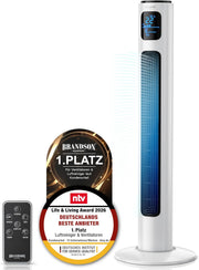 View Brandson - Turmventilator mit Fernbedienung 96 cm - Preisträger 2026 - mobiler Lüfter leise - Standventilator mit Oszilation - 3 Geschwindigkeiten 3 image 1