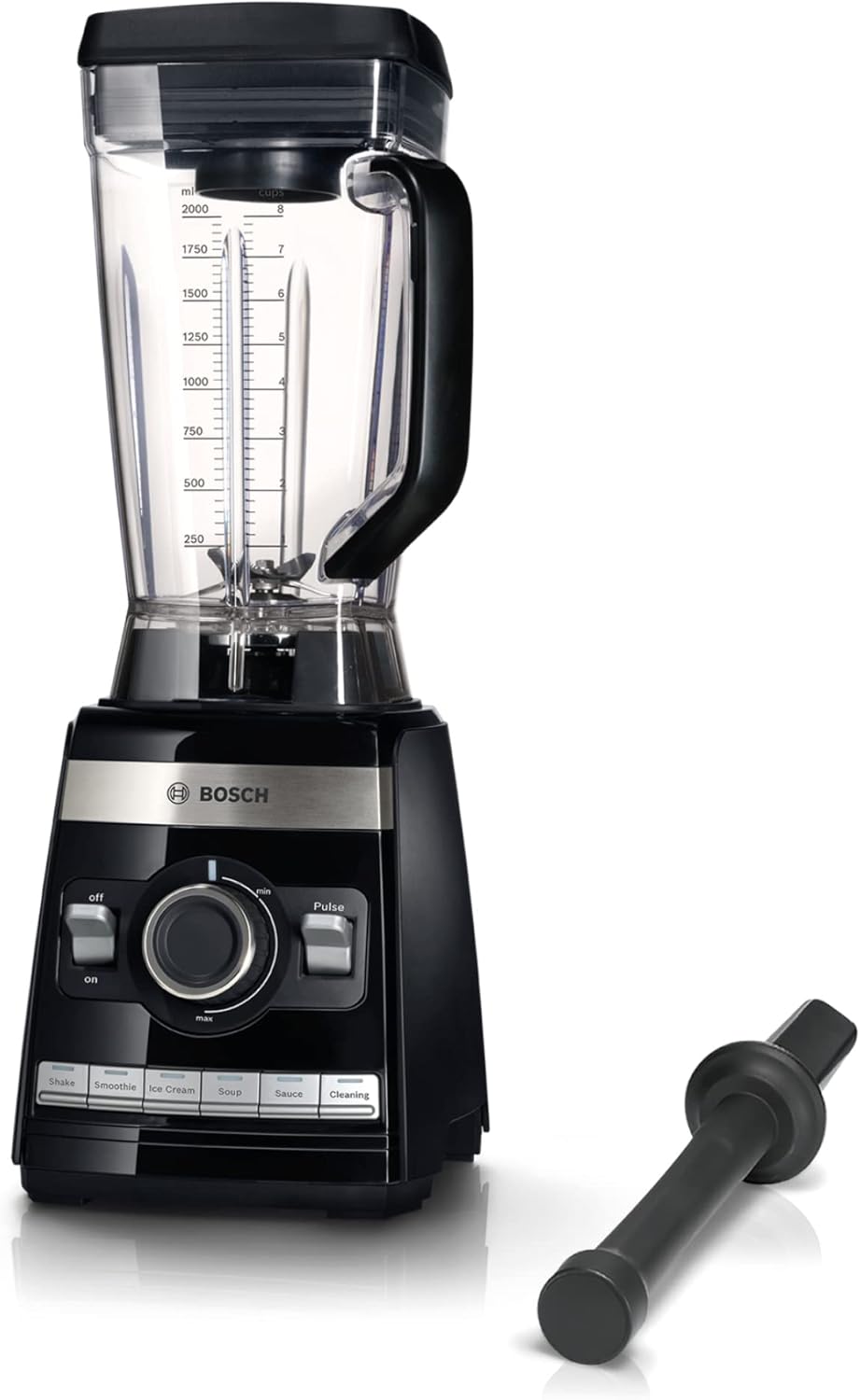 Bosch Standmixer VitaBoost MMBH6P6BDE, 6-Klingen-Edelstahlmesser, 2,5l Tritan-Mixbehlter, Stopfer, 6 Automatikprogramme, Rezeptbuch, BPA-frei,