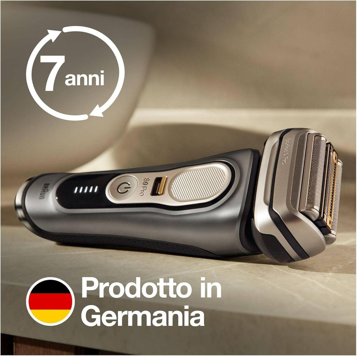 Braun Series 9 Pro Premium Rasierer Herren, Testsieger Stiftung Warentest, 4+1 Scherkopf, Elektrorasierer & Trimmer, Reinigungsstation, 60 Min