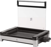 View WMF Lono Tischgrill elektrisch mit Glasdeckel, beschichtete Grillplatte, herausnehmbare Auffangschale, spülmaschinenfest, Edelstahl matt, 2200 Watt image 1