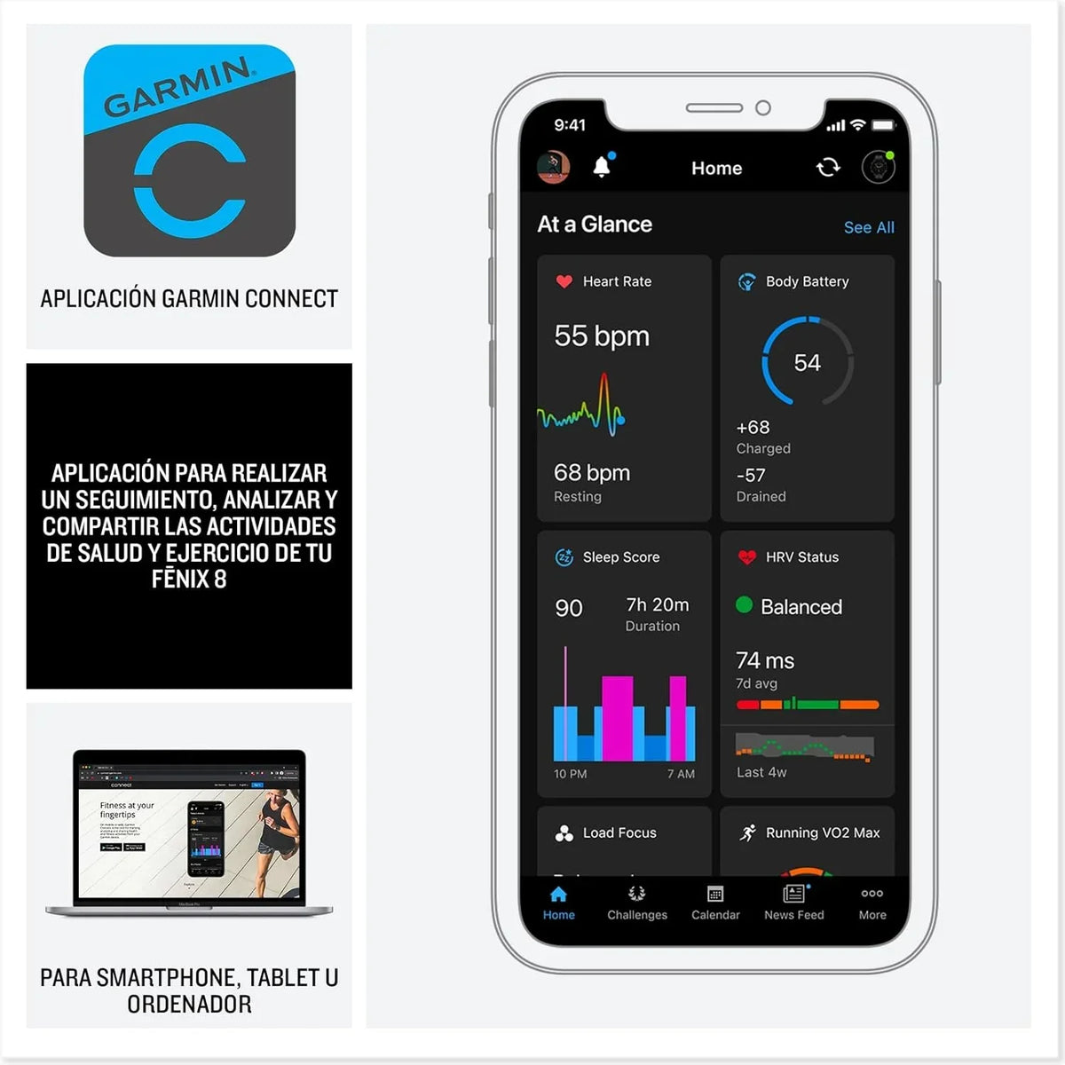 Garmin fēnix 8-51mm - Reloj de Alto Rendimiento GPS Multideporte con Pantalla táctil AMOLED, Linterna LED, Altavoz y micrófono Integrados, Mapas y