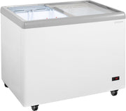View GastroHero Eiscreme Gefriertruhe 284 Liter Tiefkühltruhe LED Beleuchtung Schiebeglasdeckel Rollen Gefrierschrank Gewerbe Eis Truhe Verkauf –18 °C image 2