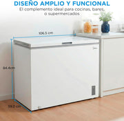 View MIDEA Arcon Congelador Pequeño de 293L | Congelador Horizontal Convertible a Frigorífico con Motor Inverter, Control Electrónico de Temperatura, image 2