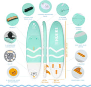 View HUIIKE Inflatable Paddle Board for Adults with Accessories Included, Oar, Fins, Pump. Stand Up Paddleboard Great Stability and Resistance. 10’ x 33" x image 2