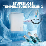 View Bomann, 100L Gefriertruhe weiß GT7355 – 4 Sterne, Temperatur ≤ -18°C, Gefriervermögen 4,5 kg/24h, Kontrollleuchte, Temperatureinstellung, abnehmbar, image 6