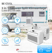 View BE COOL BC5CSKL26 3in1 Mini Split Klimaanlage 5000 BTU mit WiFi, App-Steuerung, Kühlen, Lüften, Entfeuchten, 24h Timer, Schlafmodus, für Räume bis 12 image 2