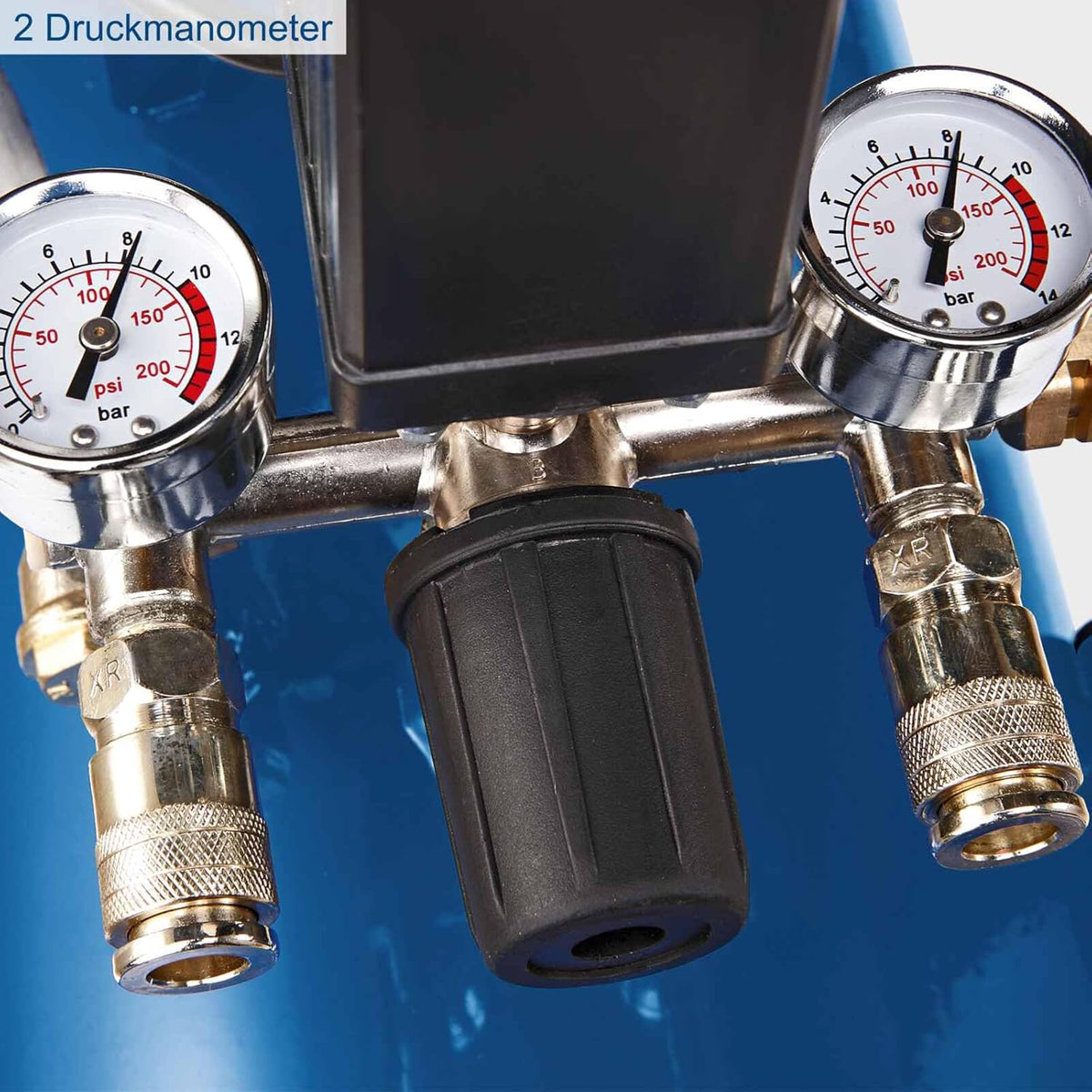 Scheppach Druckluft Kompressor HC120DC ölgeschmiert und langlebig 2200W Leistung 100L Kessel max. 10bar Druck 371L Ansaugleistung mit Fahrvorrichtung,