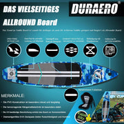 View Inflatable Paddle Board with Kayak Seat, 330 x 76 x 15 cm, up to 150 kg, Integrated Pad, Detachable Fin, Double Adjustable Paddle, Repair Kit, Blue image 4