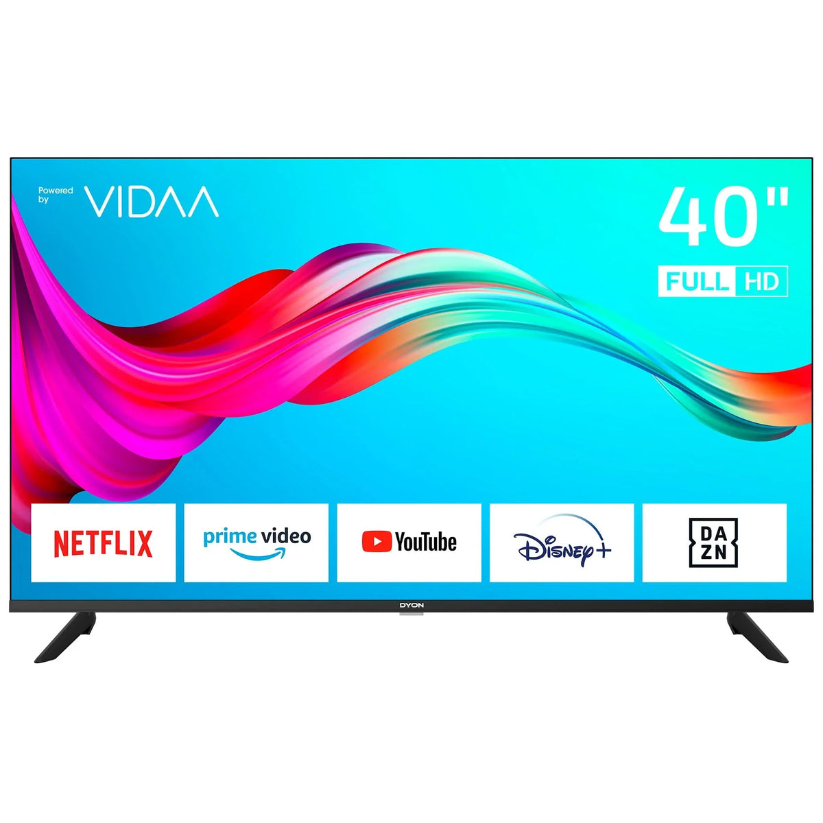 DYON Smart 40 VX-2-40 Zoll (100 cm) Full-HD Smart TV mit HD Triple Tuner (DVB-C/-S2/-T2), App Store, Prime Video, Netflix, YouTube, DAZN, Disney+,