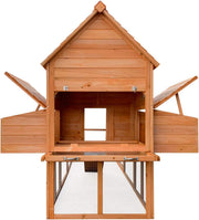 View Wiltec Hühnerstall 3100 x 1500 x 1500 mm braun mit Freilauf und Nistkästen aus Holz, Hühnerhaus mit Unterschlupf, Gitter und Kotwanne verzinkt image 4
