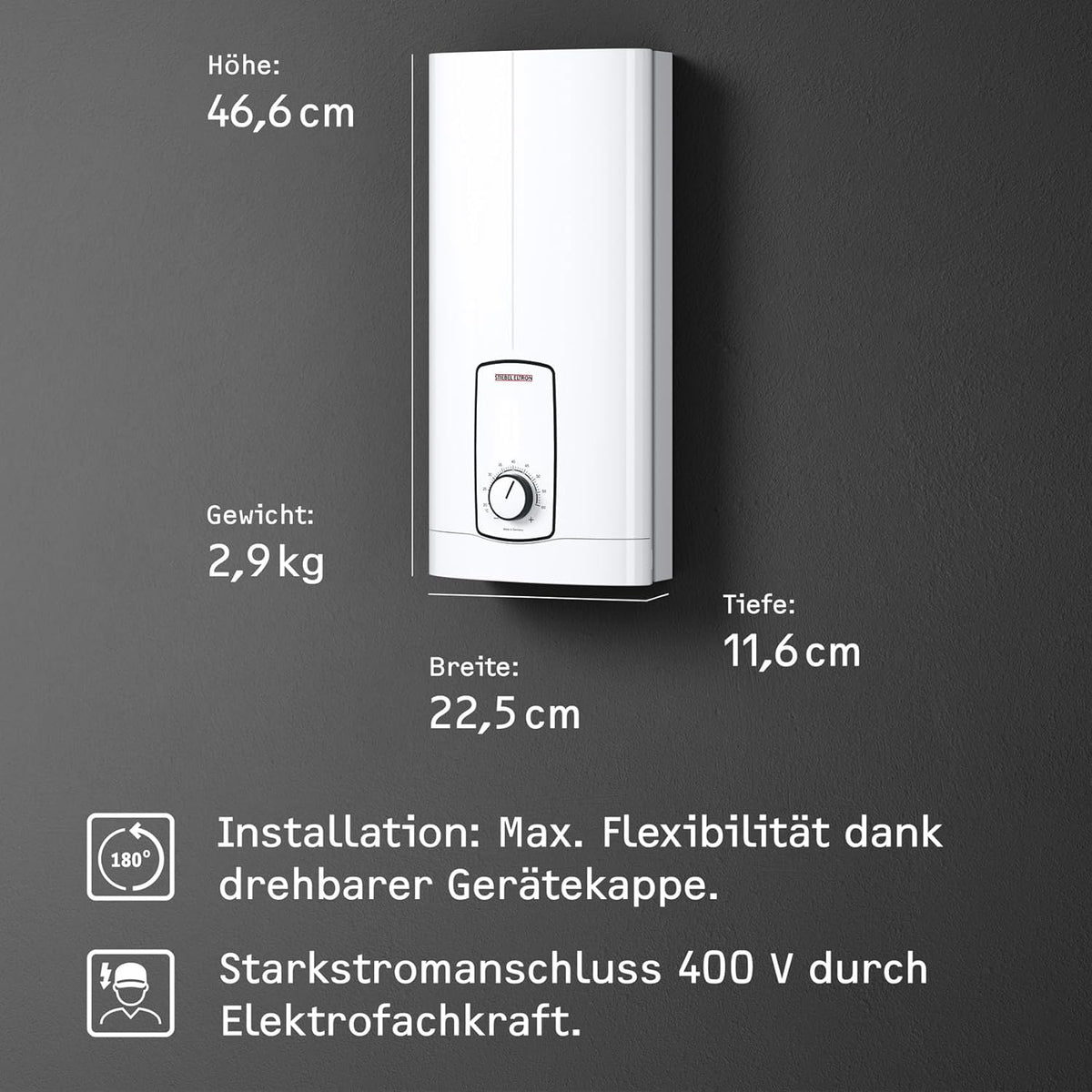 STIEBEL ELTRON Neueste Generation Elektronischer Durchlauferhitzer DHB 27 ST Trend, besonders energiesparend dank 3i-Technologie, gradgenaue