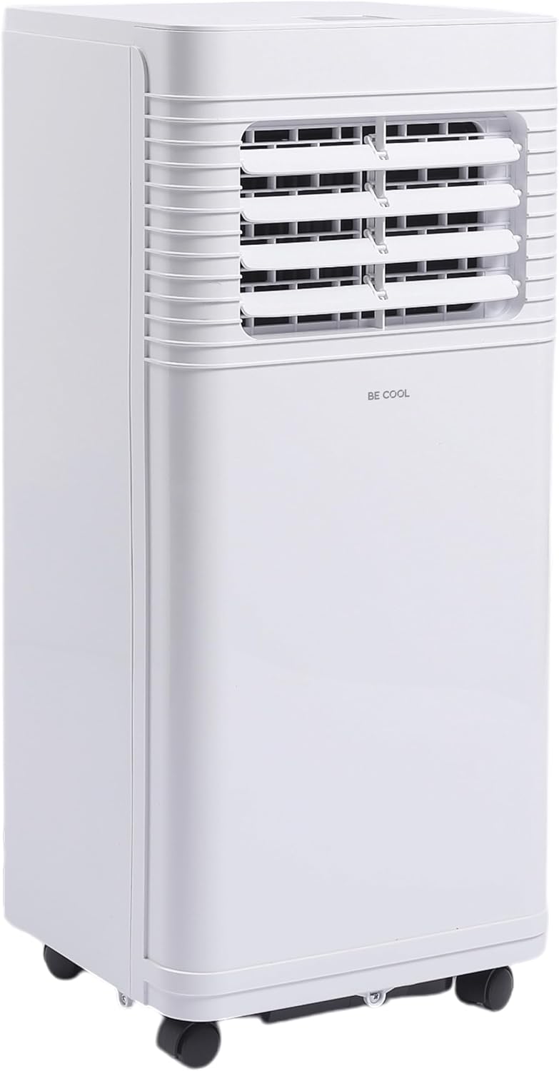 BE COOL Mobiles Klimagerät 7000 BTU mit WLAN, 3in1 Klimaanlage zum Kühlen, Entfeuchten & Lüften, für Räume bis 24 m², Fernbedienung, Timer,
