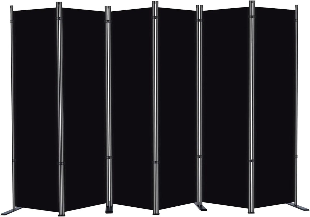 3 Panel Privacy Screen, 6 Ft Tall Folding Privacy Screen Room Dividers, Freestanding Room Partition Wall Dividers, 102''W x 20''D x 71''H, Black