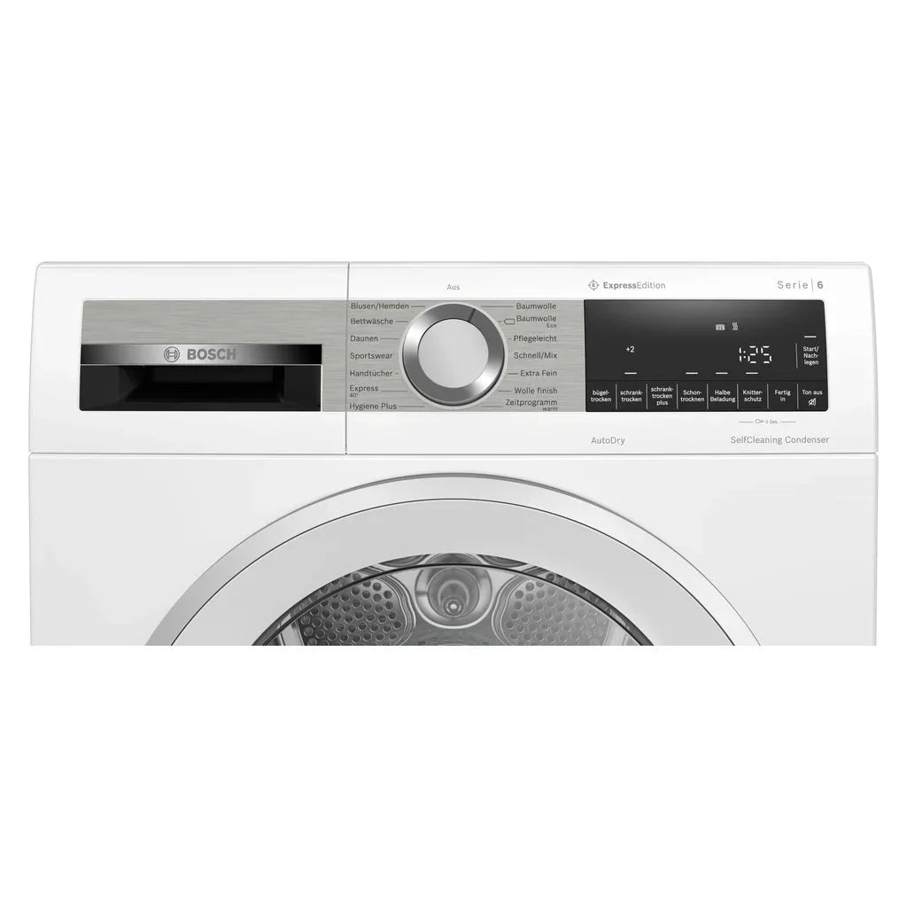 2026 Secadora de bomba de calor Bosch Serie 6 WQG235DH0 8 kg blanco A+++