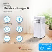 View BE COOL Mobiles Klimagerät 7000 BTU mit WLAN, 3in1 Klimaanlage zum Kühlen, Entfeuchten & Lüften, für Räume bis 24 m², Fernbedienung, Timer, image 2