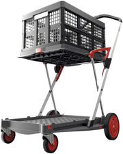 View Vielseitig einsetzbare, funktionale, zusammenklappbare Karren | Mobiler Klappwagen | Einkaufswagen mit Aufbewahrungskiste (schwarz) image 2