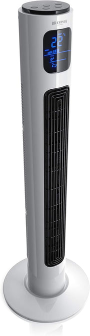 View Brandson - Turmventilator mit Fernbedienung 96 cm - Preisträger 2026 - mobiler Lüfter leise - Standventilator mit Oszilation - 3 Geschwindigkeiten 3 image 4