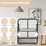 View Sonnewelt Klappbett 90x200cm mit 13cm Dicke und Rollen image 2