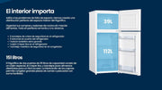 View Frigorifico Dos Puertas Infiniton FG-151D12BEV, 151 Litros, 122 cm de Altura, Ancho de 50 cm, Ciclico, LED Interior, Regulación en altura, E, Blanco image 4