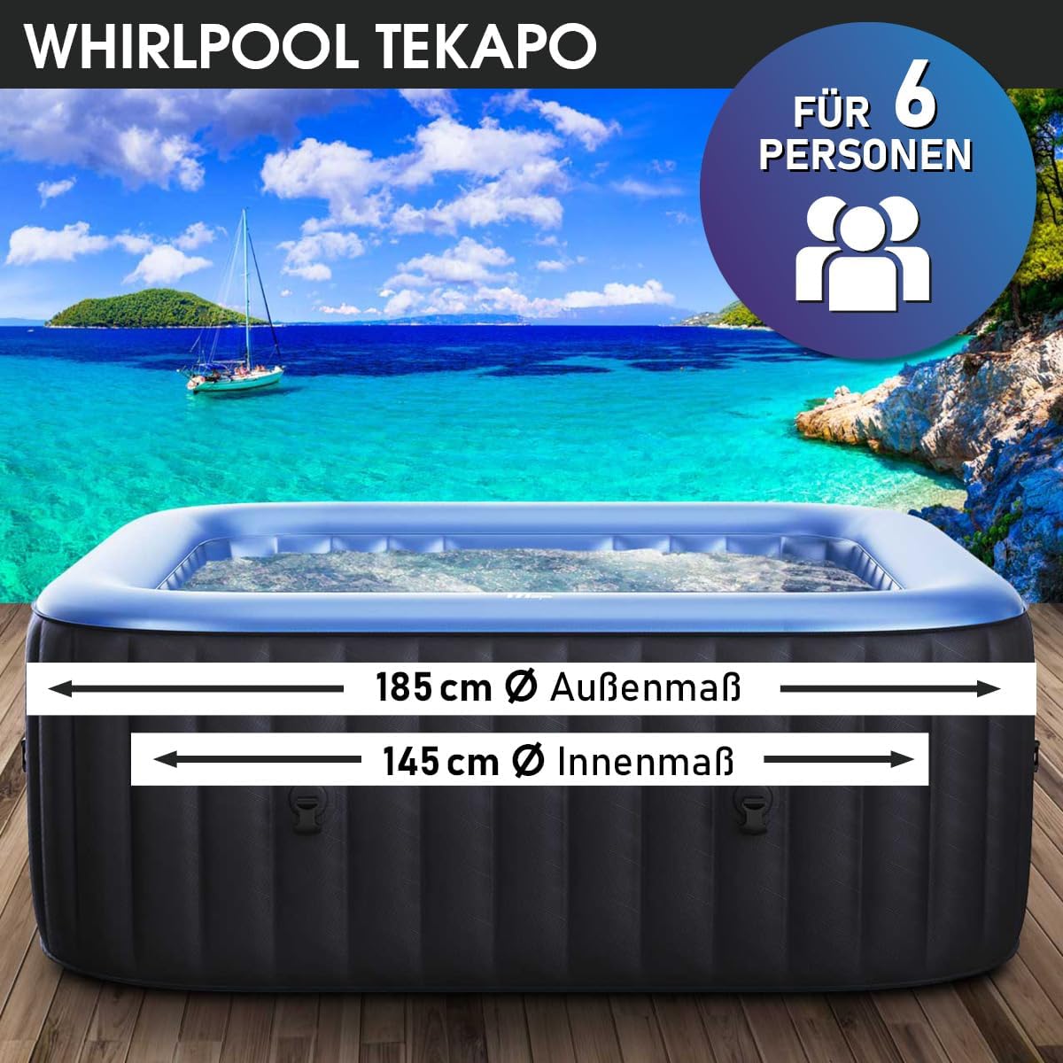 BRAST Whirlpool aufblasbar MSpa | 4-8 Personen | viele Modelle rund und eckig | Ø 125-224cm | In-Outdoor Pool | bis zu 144 Massagedüsen | inkl.