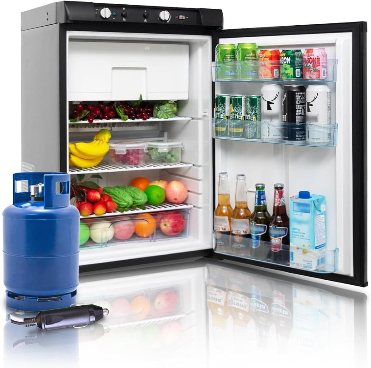 Smeta Kühlschrank, Gas, 100 l, Campingauto, 12 V, 220 V, Dreifach-Kühlschrank, Gefrierschrank, Wohnwagen, Garage, Mobilheim, Schlafzimmer, Haus, leise