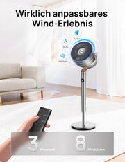 View Dreo 20dB leiser Standventilator, 120°+120° Omni-direktionale oszillierende Ventilator, 26M Windentfernung, 1200m³/h Luftvolumen Echt Turbo- image 6