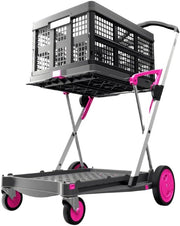 View Vielseitig einsetzbare, funktionale, zusammenklappbare Karren | Mobiler Klappwagen | Einkaufswagen mit Aufbewahrungskiste (schwarz) image 4