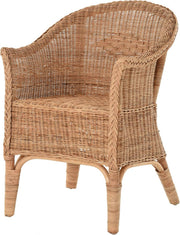 View Rattan-Sessel Natur/Esszimmersessel Korb-Sessel/Rattanmöbel Rattansessel Rattanstuhl mit Armlehnen Lounge Flechtsessel (Natur) image 1