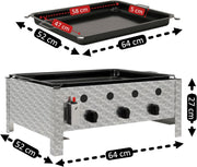 View BBQ-Toro Edelstahl Gastrobräter | 3-flammig | 64 x 52 x 27 cm | Gastrogasgrill, Wurstbrater, Tisch Grill | Gastrogrill, Tischgasgrill, Gastischgrill, image 3
