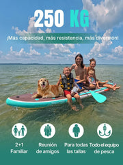 View Niphean (Extra Grande) Tabla Paddle Surf Hinchable para 2+1 Personas/Familia, Paddle Surf con (Apto para Principiantes) Aleta Equilibrada, Funda image 4