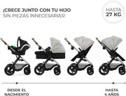 View Kinderkraft MOOV XL 3 en 1, Carrito bebé hasta 27 kg, Carro, Con Asiento I-SIZE 40-75 cm, Plegable, Amortiguación, Convertible, Capazo XL, Con image 4