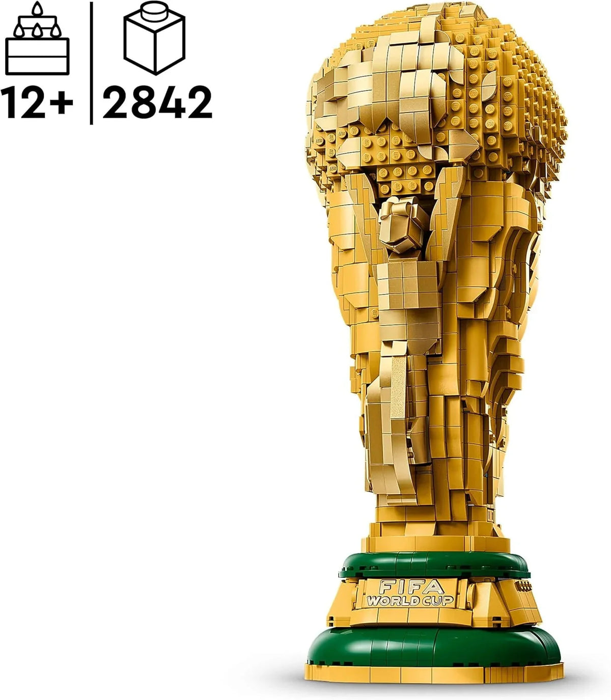 Editions Trofeo Oficial de la Copa Mundial de la FIFA - Trofeo de Juguete - Maqueta 3D con Minifigura Coleccionable - Regalo de Fútbol para Niños y