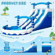 View Hüpfburg XXL mit 2 Wasserrutsche für Gewerblichen Erwachsene & Kinder, Aufblasbare Bouncy Castle für Indoor Outdoor mit Gebläse Größe Pool Rutsche image 6