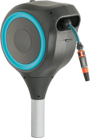 View 66' x 1/2" Automatic Retractable Garden Hose Reel on Metal Spike, 66' Outside Garden Hose Length, with 360掳 Rotation to Reach All Areas of Your Yard image 1