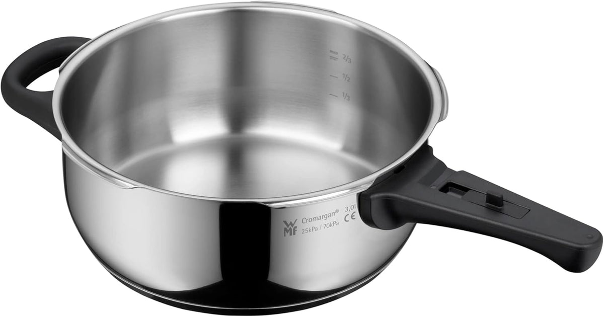 WMF Perfect One Pot Schnellkochtopf Induktion Set 2-teilig, Dampfkochtopf 4,5l, 3l, großes Kochsignal, 2 Kochstufen, abnehmbarer Deckelgriff, für alle