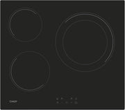View Candy CH63DCC Hob Ceramic Hob 60 cm, 3 Cooking Zones, Double 30 cm Paella Pan, Touch Control, 9 Power Levels, Safety System, Black image 1