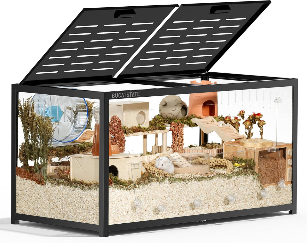 BUCATSTATE Hamsterkäfig 3,0: Metall Rattenkäfig Kleintierkäfig Groß Stapelbar mit Einfacher Montage 120L x 60W x 62H cm für Nager, Mäuse, Zwerghamster