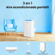 View MIDEA Pingüino Aire Acondicionado Portátil 3 en 1 | 3000 Frigorías / 12000 BTU | Air conditioner Silencioso 43m2 - Deshumidificador Ventilador image 2