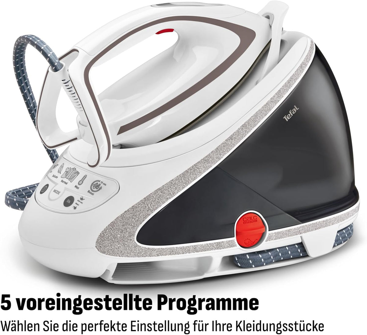 Tefal Dampfbügelstation Pro Express Ultimate, 7,7 Bar, 155 g/Min. Kontinuierlicher Dampf, 500 g/Min. Extra-Dampfstoß, 2600 Watt, Kalk-Kollektor,