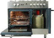View Gasline Gas Standherd mit Flaschenschrank 90cm GAG90GOXFL, 5 Flammig Sabaf-Brenner, Elektrische-Zündung und Vollzündsicherung Propan LPG... image 3
