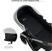 View Kinderkraft MOOV XL 3 en 1, Carrito bebé hasta 27 kg, Carro, Con Asiento I-SIZE 40-75 cm, Plegable, Amortiguación, Convertible, Capazo XL, Con image 5