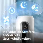 View Philips Smarter Turmventilator 7000 Series – 8,4 m/s stark, ultraleise 22 dB, energieeffizient, App & Fernbedienung, Wlan, 12 Stufen, Schlafmodus, image 6