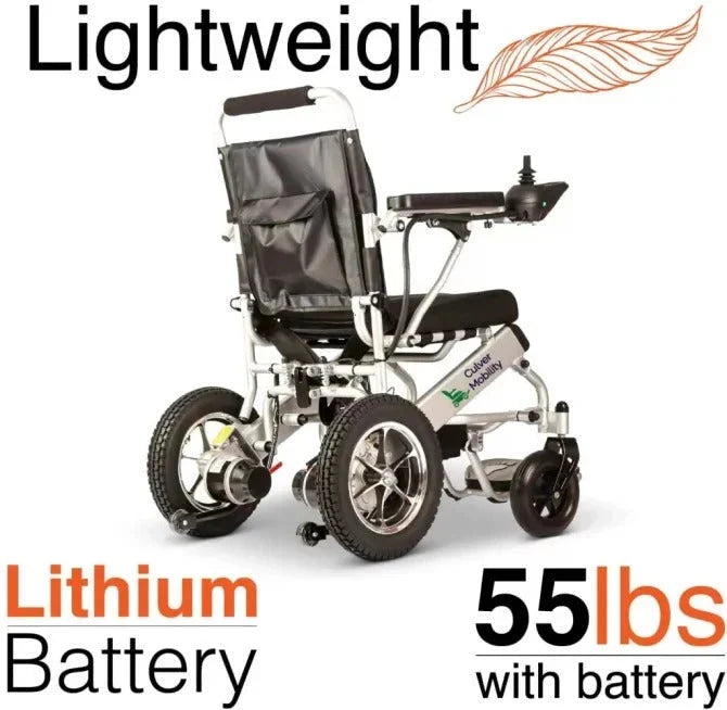 2025 Silla de ruedas eléctrica Culver Mobility, Scooter eléctrico motorizado, plegable y ligera, aprobada por la FDA, para viajes en avión (Regalo de