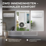 View Kältebringer Multisplit Klimaanlage 2 Innengeräte - 18000 BTU - 5,3 kW - Inverter Klimagerät mit Heizfunktion, WiFi und App - sehr leise & image 3
