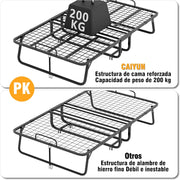 View Cama Plegable de 120 cm con Colchón de 13cm (Viscoelástica), Somier Reforzado de Metal con 4 Ruedas y Funda Antipolvo, Cama Supletoria de Invitados image 6