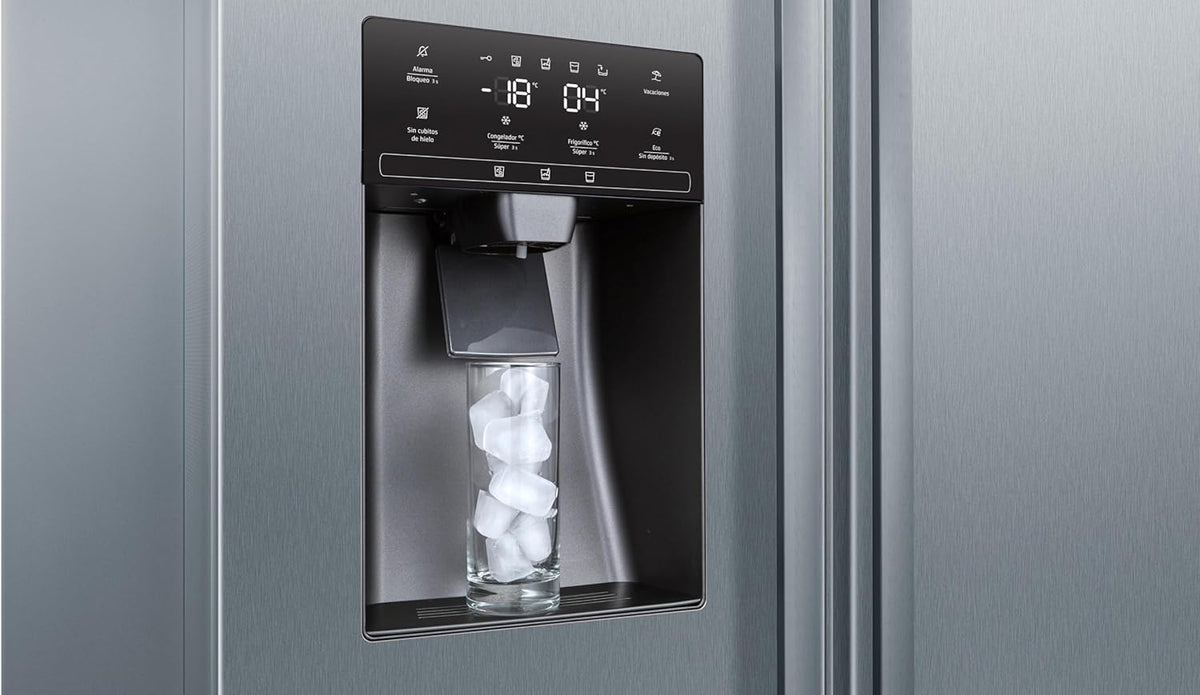 Balay - Frigorífico Americano XXL, NoFrost, Dispensador de Agua y Hielo, Cajones Fresh, Acero Inoxidable, 3FAE494XE
