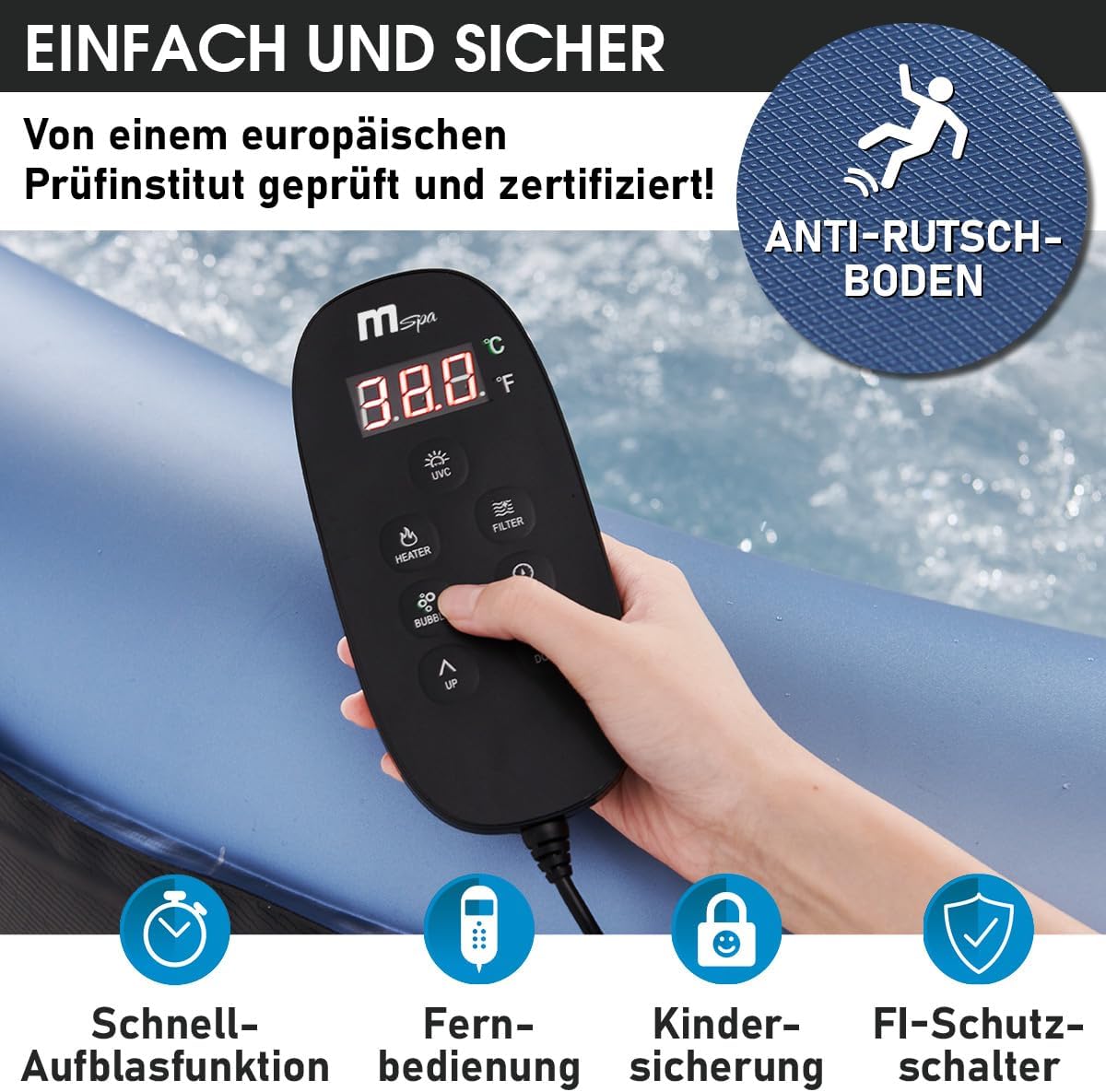 BRAST Whirlpool aufblasbar MSpa | 4-8 Personen | viele Modelle rund und eckig | Ø 125-224cm | In-Outdoor Pool | bis zu 144 Massagedüsen | inkl.