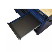 View Heavy-Duty 52 in. 9-Drawer Mobile Workbench with Adjustable-Height Solid Wood Top in Matte Blue image 2