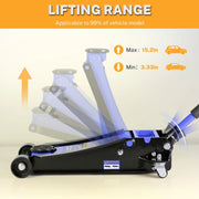 View 4-Ton Floor Jack, Low Profile Car Jack, Heavy-Duty Trolley Jack Car Lift with Dual Pump Pistons, Lifting Range 4"-21", 8000LBS image 5