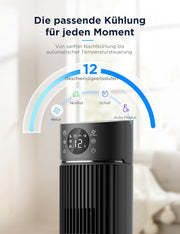 View Midea FZ10-26ARDW Smart Leiser Turmventilator mit Fernbedienung, 19 dB Flüsterleise, DC-Motor, 4 Modi & 12 Stufen, 24h Timer, App-Steuerung für image 6